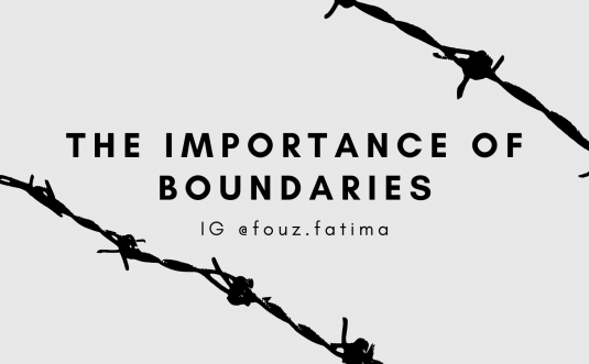 The Importance of Boundaries heading by fouz fatima with barbed wire surrounding the heading to depict boundaries